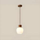 Modern Dining Room Globe White Glass Pendant Light Image - 6