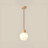 Modern Dining Room Globe White Glass Pendant Light Image - 7