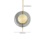 Modern Dining Room Gold Disc Smoke Grey Glass Pendant Light #size