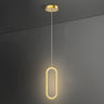 Modern Dining Room Gold Dual Oval LED Pendant Light Image - 6