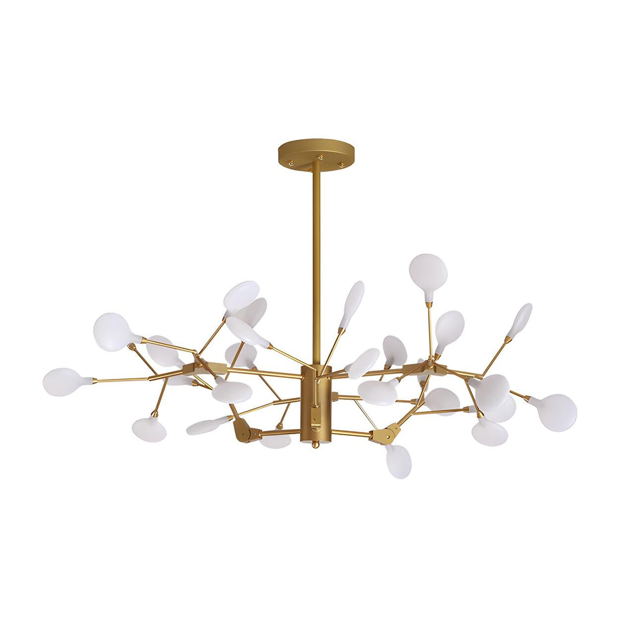 Modern Dining Room Gold Iron Tree Twig Branching Chandelier Image - 3