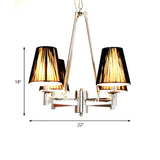 Modern Dining Room Gold Patterned Tapered Fabric Chandelier #size