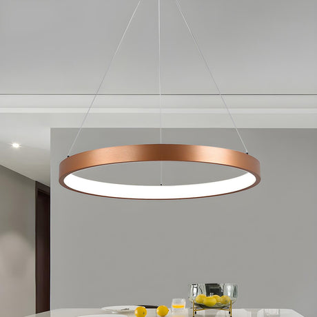 Modern Dining Room Gold Ring LED Pendant Light Chandelier Image - 1