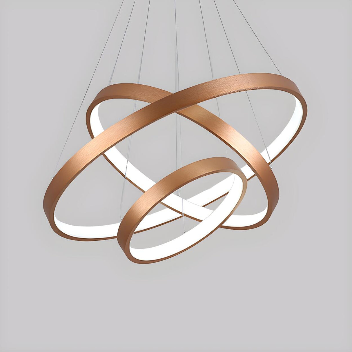 Modern Dining Room Gold Ring LED Pendant Light Chandelier Image - 12