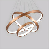 Modern Dining Room Gold Ring LED Pendant Light Chandelier Image - 12