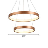 Modern Dining Room Gold Ring LED Pendant Light Chandelier Image - 14