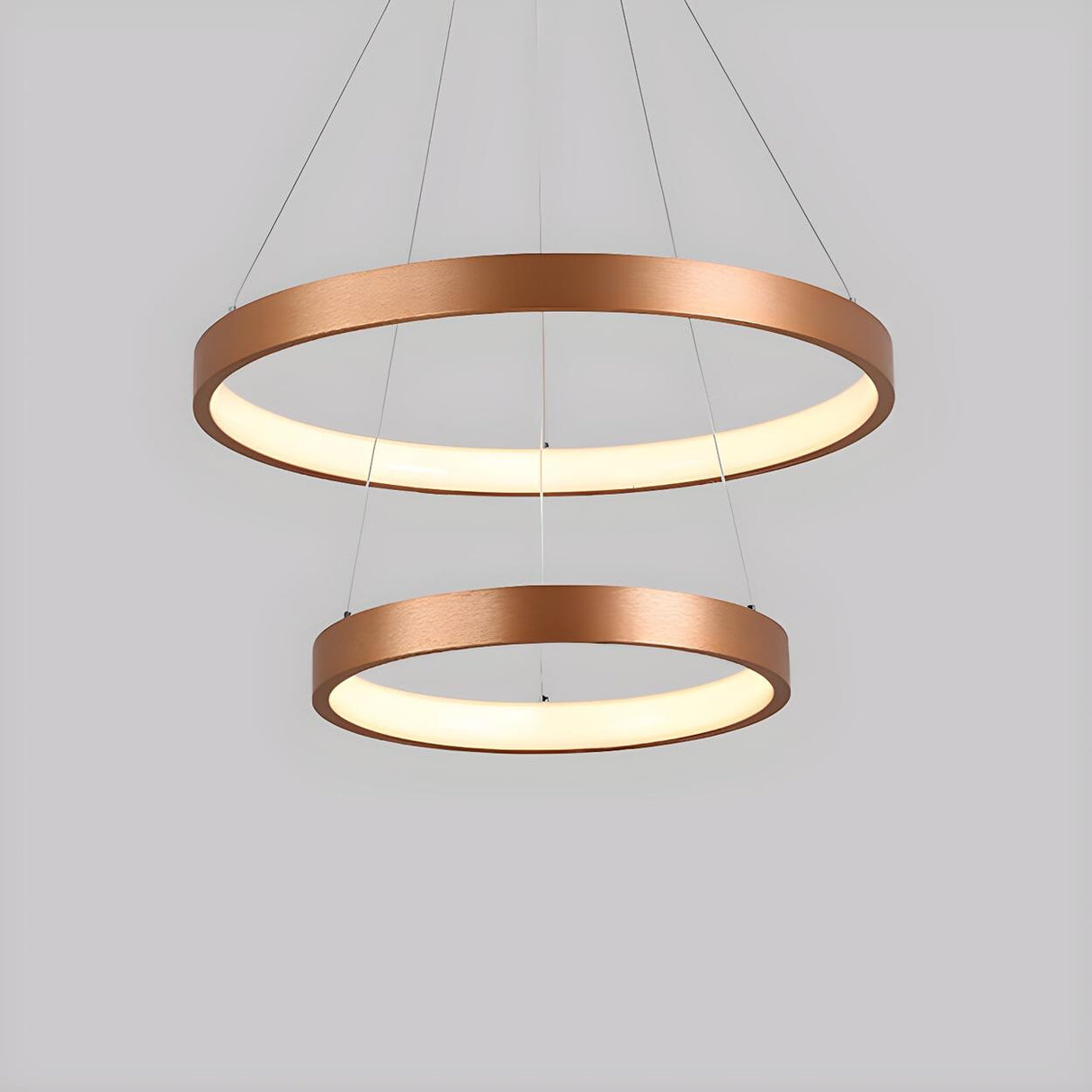 Modern Dining Room Gold Ring LED Pendant Light Chandelier Image - 8