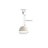 Modern Dining Room Layered White Metal Dome Pendant Light #size