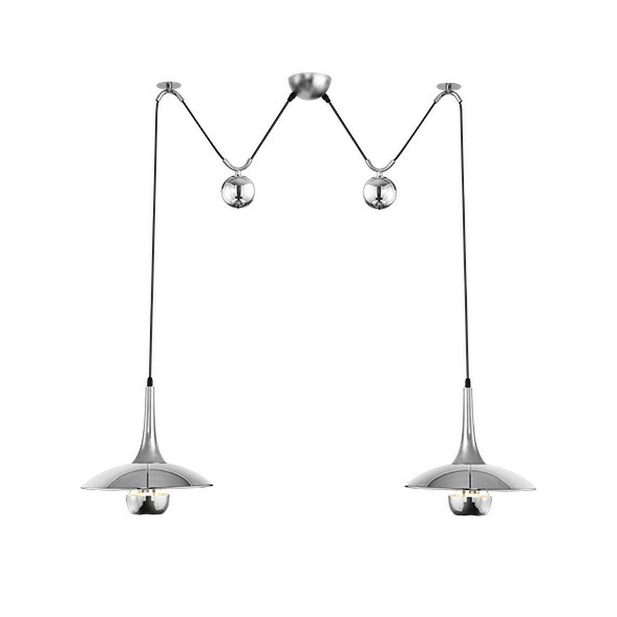 Modern Dining Room Metal Pulley System Pendant Light Image - 11