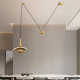 Modern Dining Room Metal Pulley System Pendant Light Image - 21