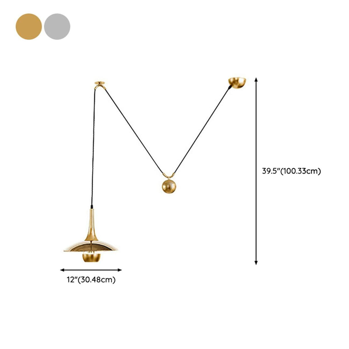 Modern Dining Room Metal Pulley System Pendant Light 