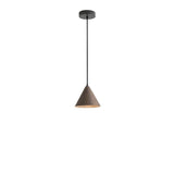 Modern Dining Room Metal Wood Color Cone Pendant Light Image - 10