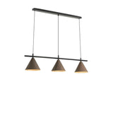 Modern Dining Room Metal Wood Color Cone Pendant Light Image - 11