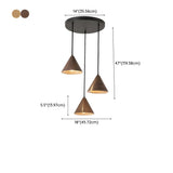 Modern Dining Room Metal Wood Color Cone Pendant Light Image - 16