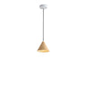 Modern Dining Room Metal Wood Color Cone Pendant Light Image - 2