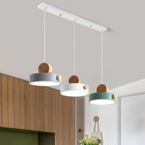 Modern Dining Room Multi-Color Cylinder Pendant Light Image - 1