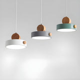 Modern Dining Room Multi-Color Cylinder Pendant Light Image - 4