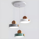 Modern Dining Room Multi-Color Cylinder Pendant Light Image - 9