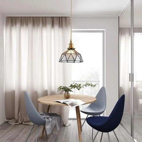 Modern Dining Room Multicolor Dome Glass Pendant Light Image - 1