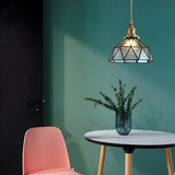 Modern Dining Room Multicolor Dome Glass Pendant Light Image - 10