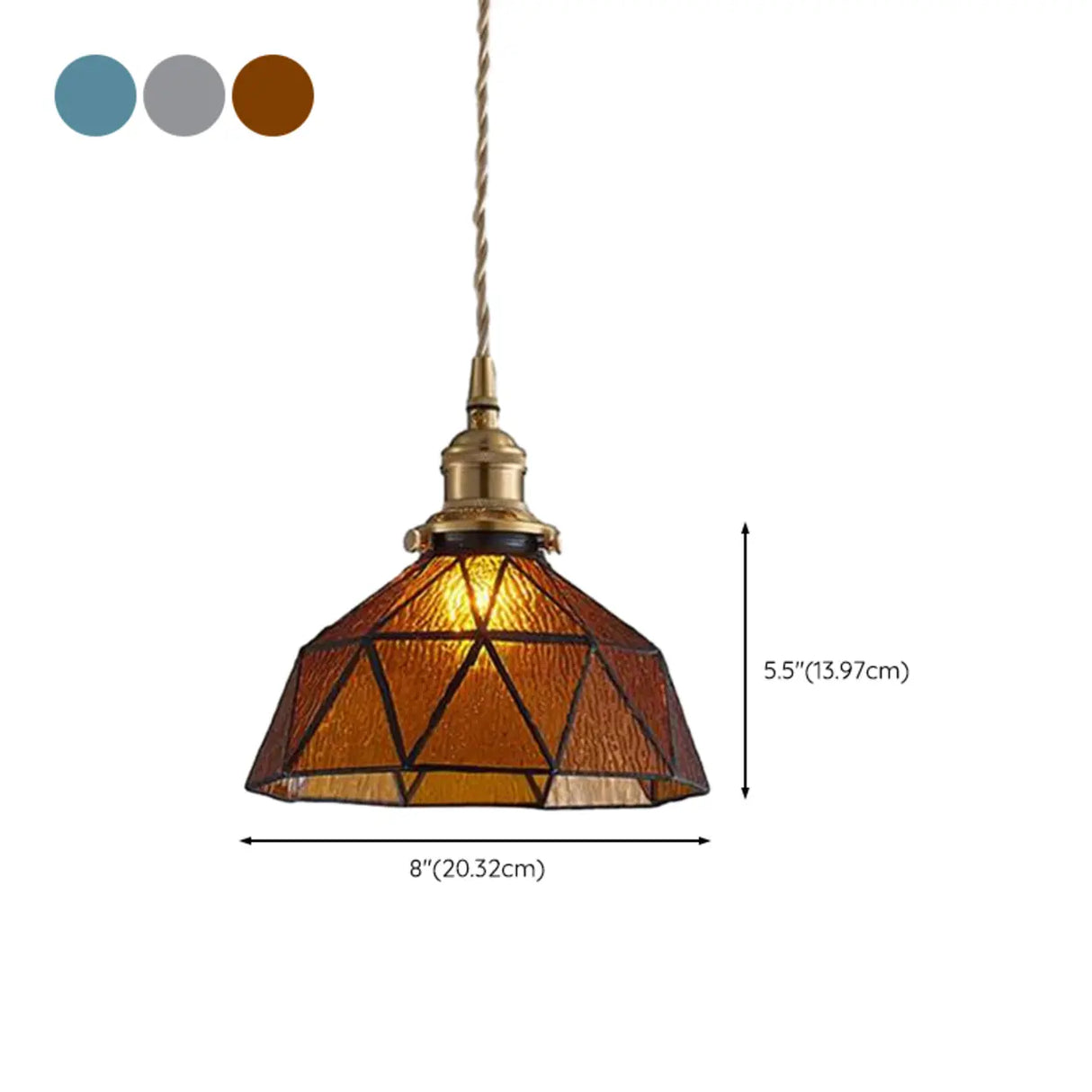 Modern Dining Room Multicolor Dome Glass Pendant Light 