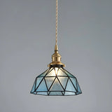 Modern Dining Room Multicolor Dome Glass Pendant Light Image - 6