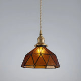 Modern Dining Room Multicolor Dome Glass Pendant Light Image - 8