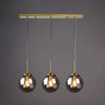 Modern Dining Room Smoke Gray Glass 3 Globes Pendant Light Image - 5