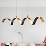 Modern Dining Room Twisted Linear Acrylic Pendant Chandelier Image - 1