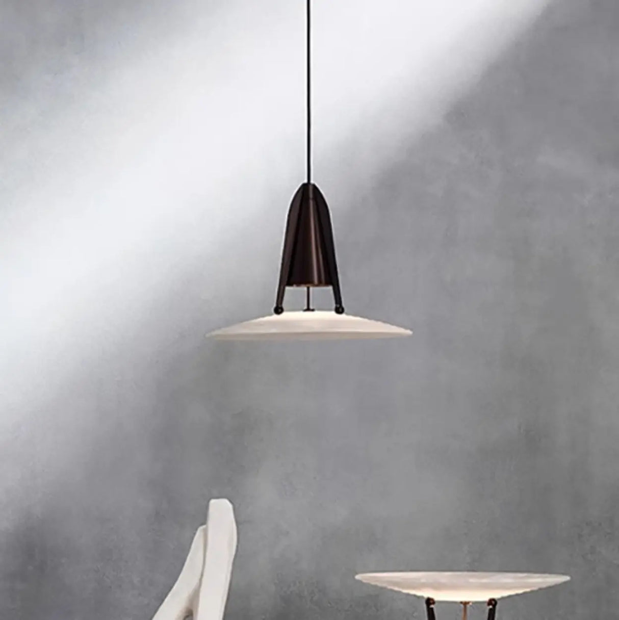 Modern Dining Room UFO Brown Cone Iron Pendant Light Image - 2