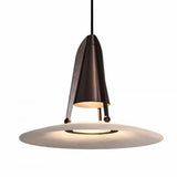 Modern Dining Room UFO Brown Cone Iron Pendant Light Image - 5