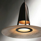 Modern Dining Room UFO Brown Cone Iron Pendant Light Image - 6