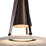 Modern Dining Room UFO Brown Cone Iron Pendant Light Image - 7