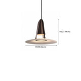 Modern Dining Room UFO Brown Cone Iron Pendant Light #size