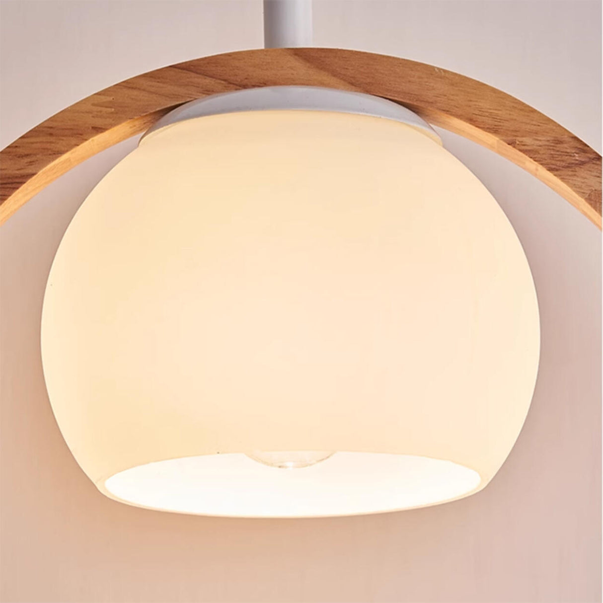 Modern Dining Room Walnut Circular Bird Pendant Light Image - 10