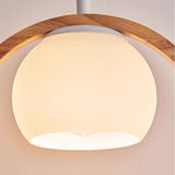 Modern Dining Room Walnut Circular Bird Pendant Light Image - 10