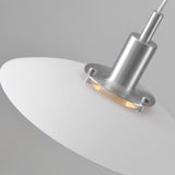 Modern Dining Room White Dome Adjustable Arm Pendant Light Image - 6