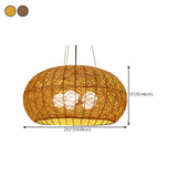 Modern Dining Room Woven Rattan Dome Pendant Chandelier #size