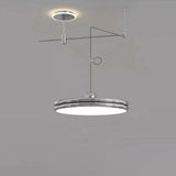 Modern Disc Cream Round Acrylic Dining Room Pendant Light Image - 15