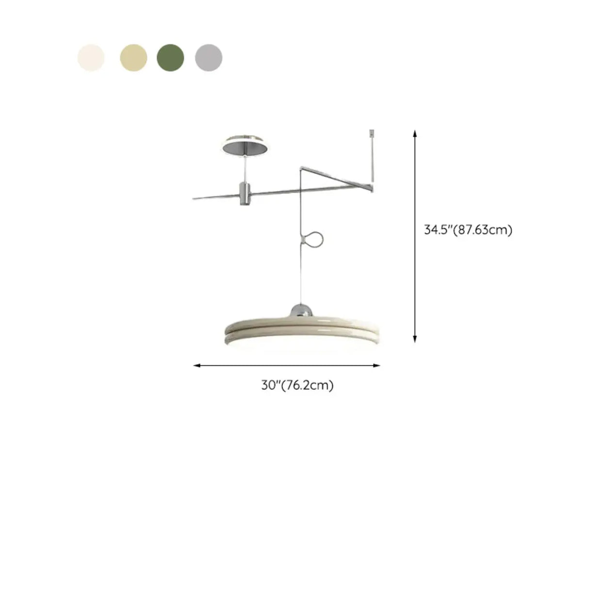 Modern Disc Cream Round Acrylic Dining Room Pendant Light 