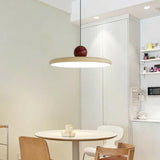 Modern Disc Cream Round Acrylic Dining Room Pendant Light Image - 8