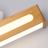 Modern Display Shelf Wooden Rectangle Vanity Light Image - 13