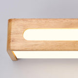 Modern Display Shelf Wooden Rectangle Vanity Light Image - 15