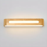 Modern Display Shelf Wooden Rectangle Vanity Light Image - 19