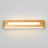 Modern Display Shelf Wooden Rectangle Vanity Light Image - 24