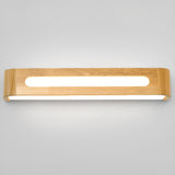 Modern Display Shelf Wooden Rectangle Vanity Light Image - 25