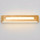 Modern Display Shelf Wooden Rectangle Vanity Light Image - 26