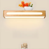 Modern Display Shelf Wooden Rectangle Vanity Light Image - 9