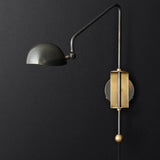 Modern Dome Bedroom LED Swing Arm Wall Sconce Image - 12