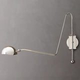 Modern Dome Bedroom LED Swing Arm Wall Sconce Image - 5